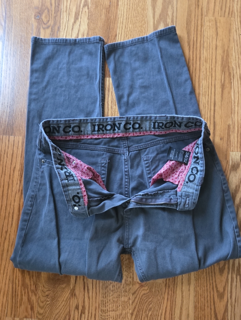 Men's Iron Co Gray Straight-Leg Jeans Size 34x32